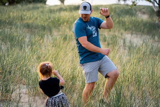 Dad dancing for daughter