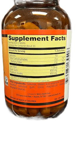 Betsy_s Basics Super Fiber Tabs Supplement Facts