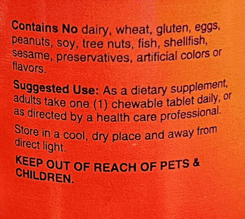 Betsy_s Basics Coenzymated Methyl B-12 5000 mcg Left Panel