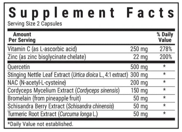 Bluebonnet Nutrition Just Breathe Supplement Facts
