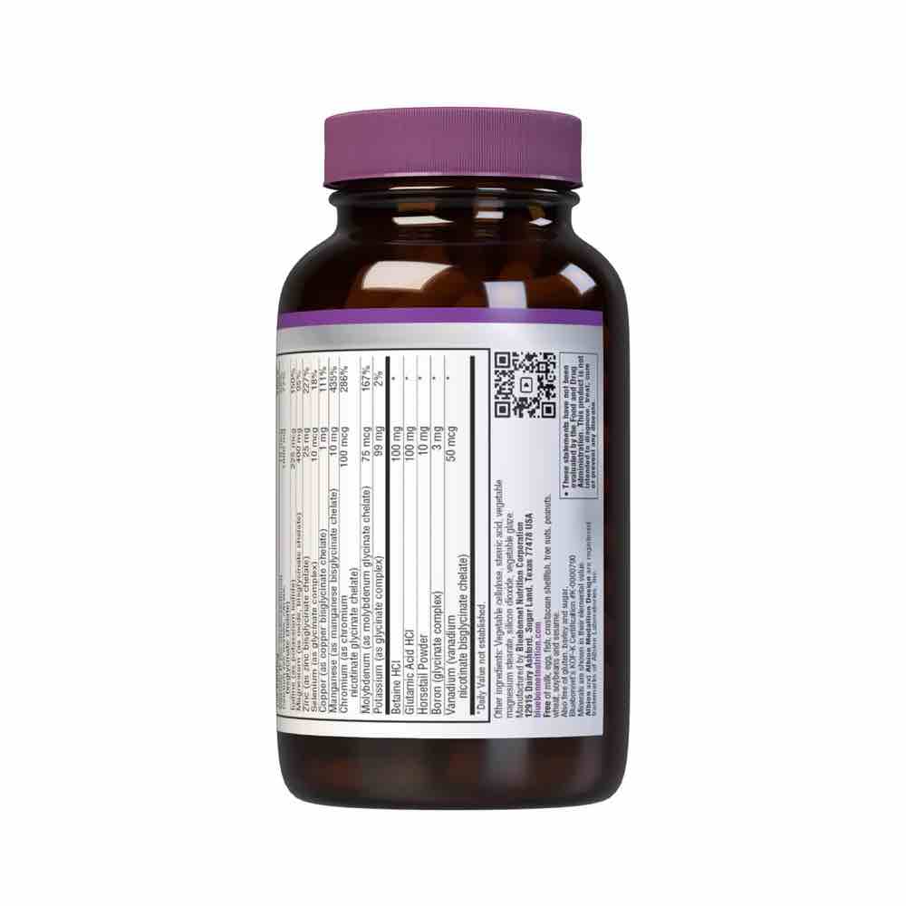 Bluebonnet Nutrition Chelated Multiminerals Iron Free Supplement Facts 2 of 2