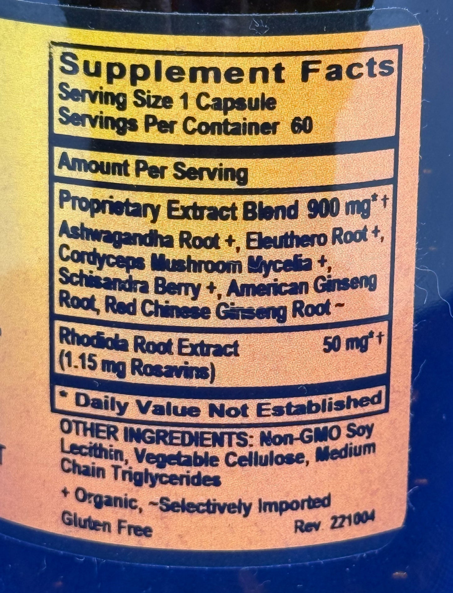 Betsy_s Basics Adrenal RX Liquid Veggie Caps Supplement Facts