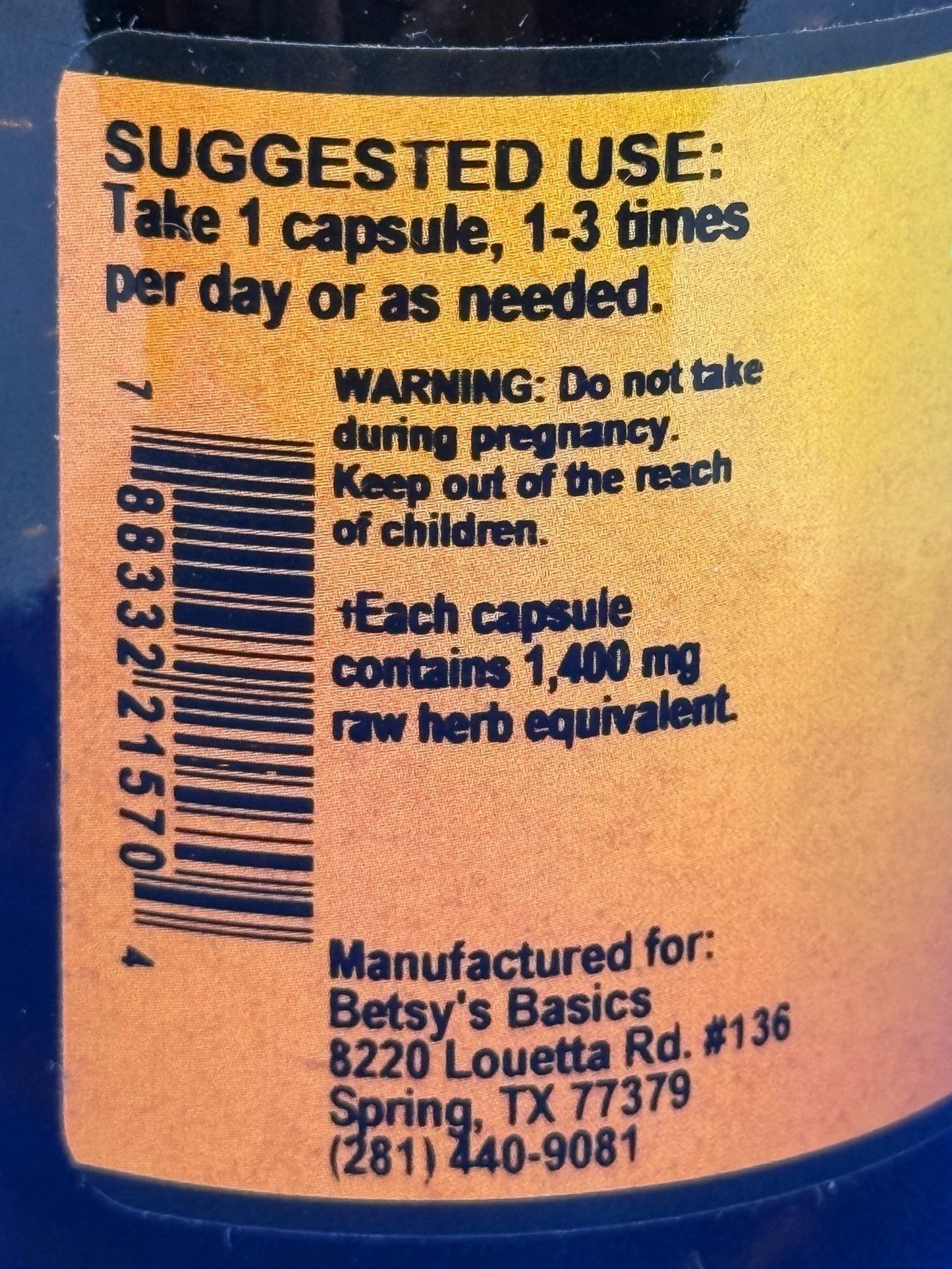 Betsy_s Basics Adrenal RX Liquid Veggie Caps Left Panel