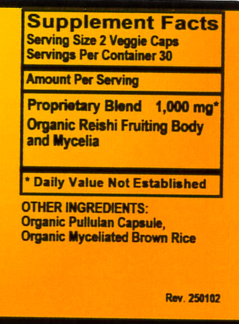 Betsy_s Basics Organic Reishi Supplement Facts