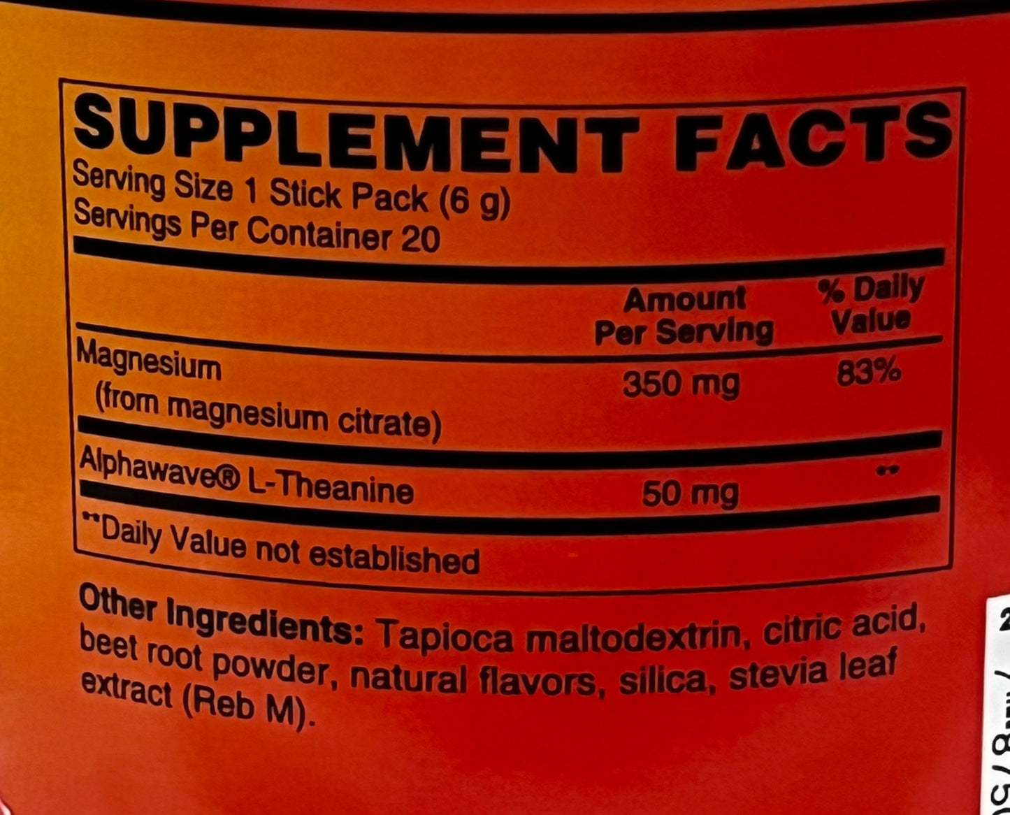 Betsy_s Basics Magna Calm Mixed Berry Supplement Facts