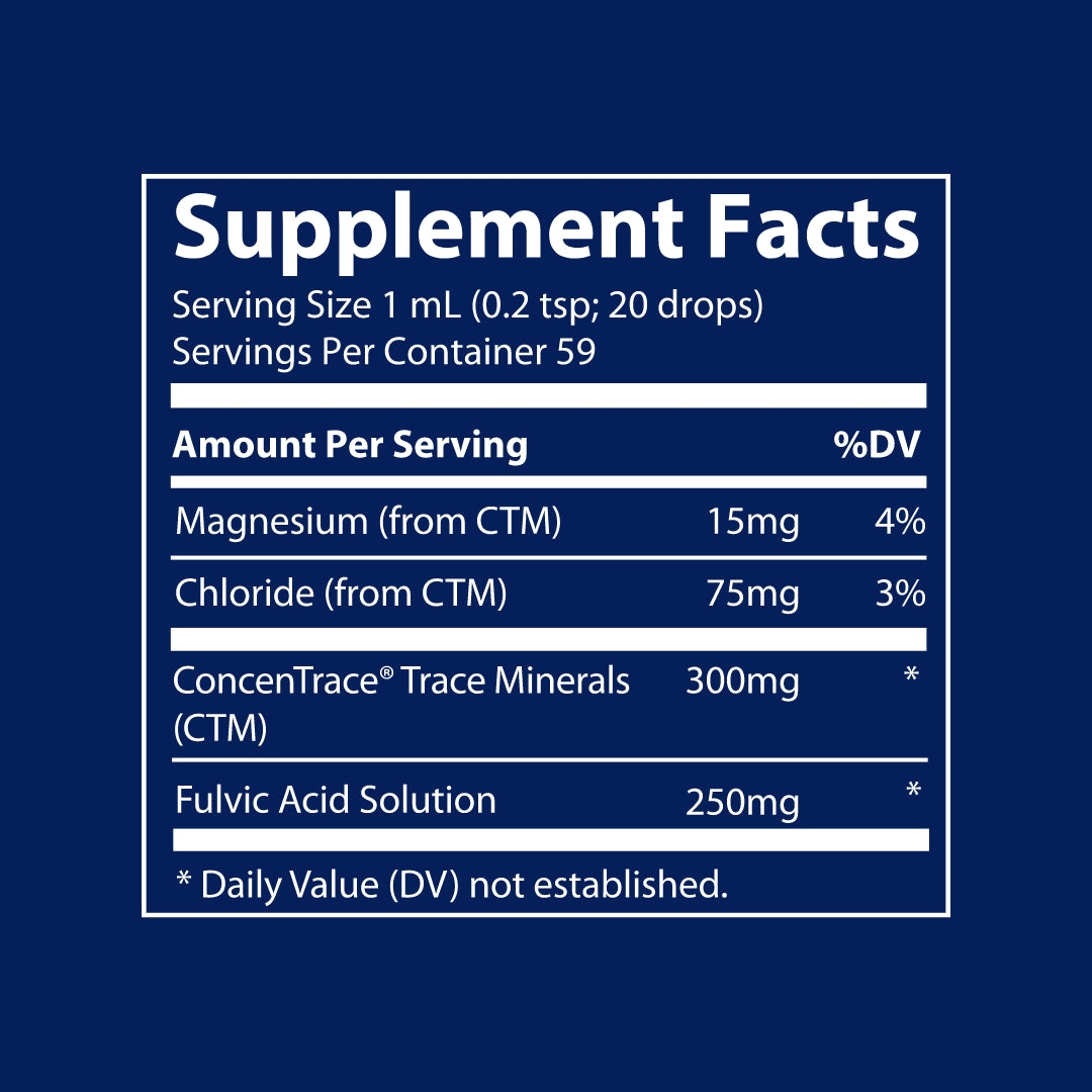 Trace Ionic Fulvic Acid Supplement Facts