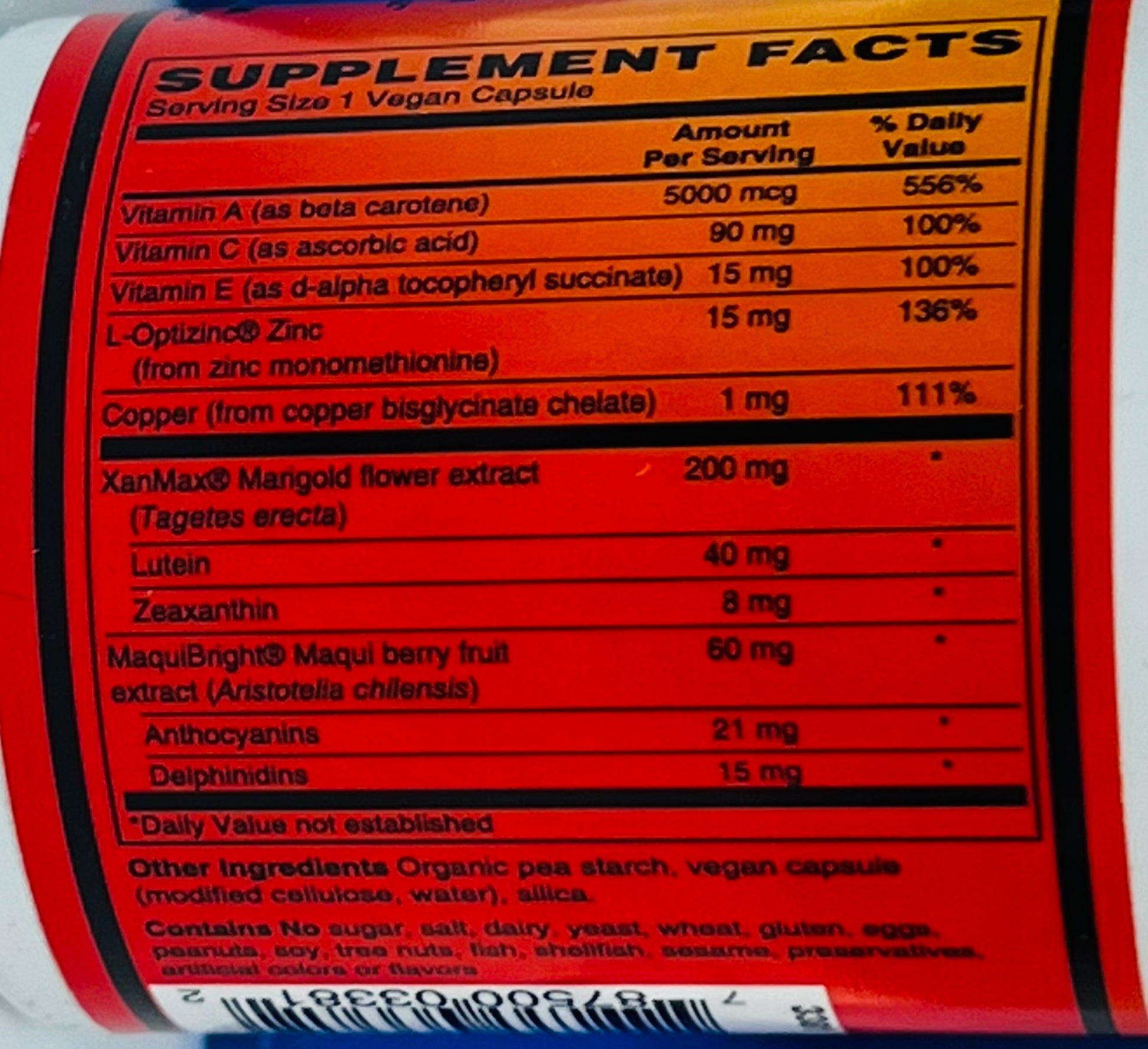 Betsy_s Basics Advanced Eye Care Supplement Facts