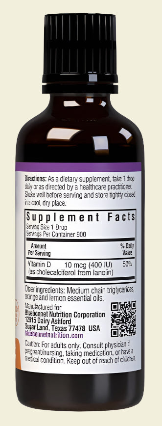 Bluebonnet Nutrition Liquid Vitamin D3 Drops 10 mcg-400 iu Other Ingredients