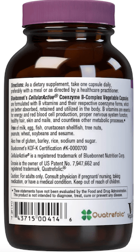 Bluebonnet Nutrition Coenzyme B-Complex Left Panel