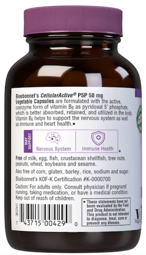 Bluebonnet Nutrition CellularActive P5P 50 mg Left Panel