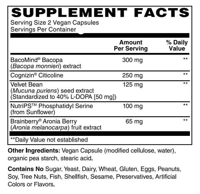 Betsy_s Basics Advanced Brain Support Supplement Facts