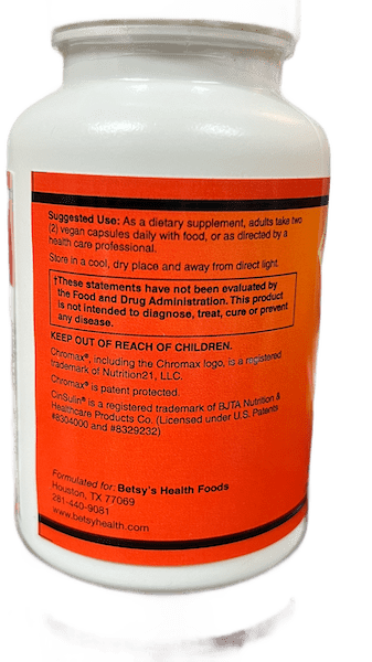 Betsy_s Basics Advanced Blood Sugar Support Left Panel