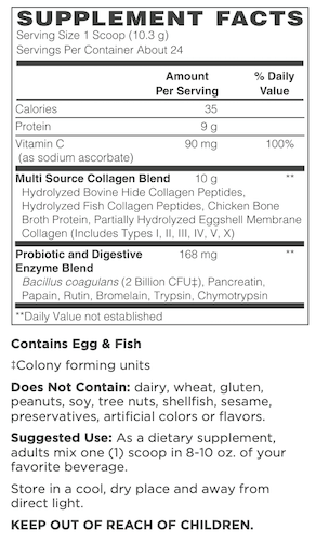 Betsy_s Basics Multi-Source Collagen Peptides Supplement Facts
