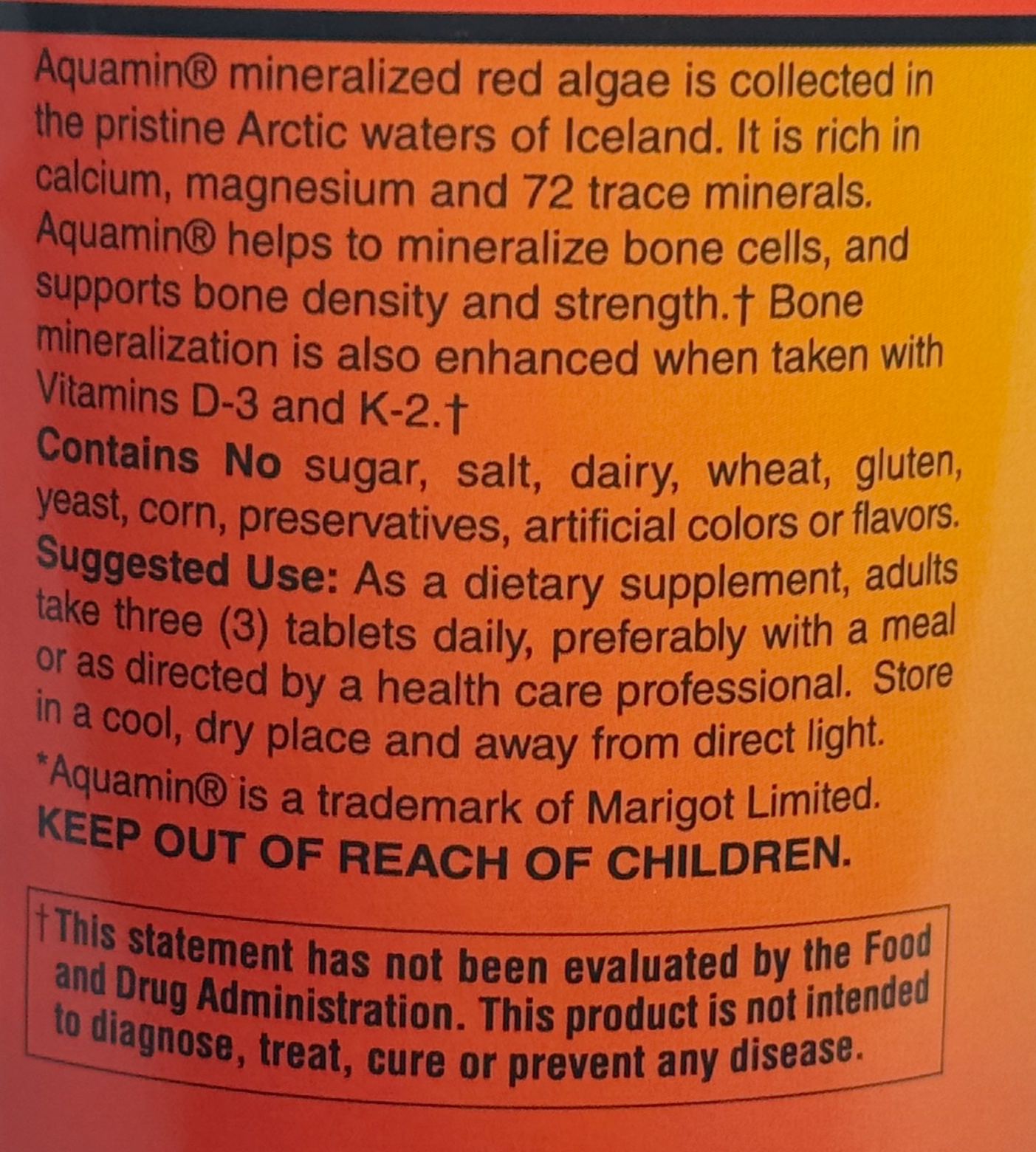 Betsy_s Basics Algae Based Calcium 1000 mg Left Panel