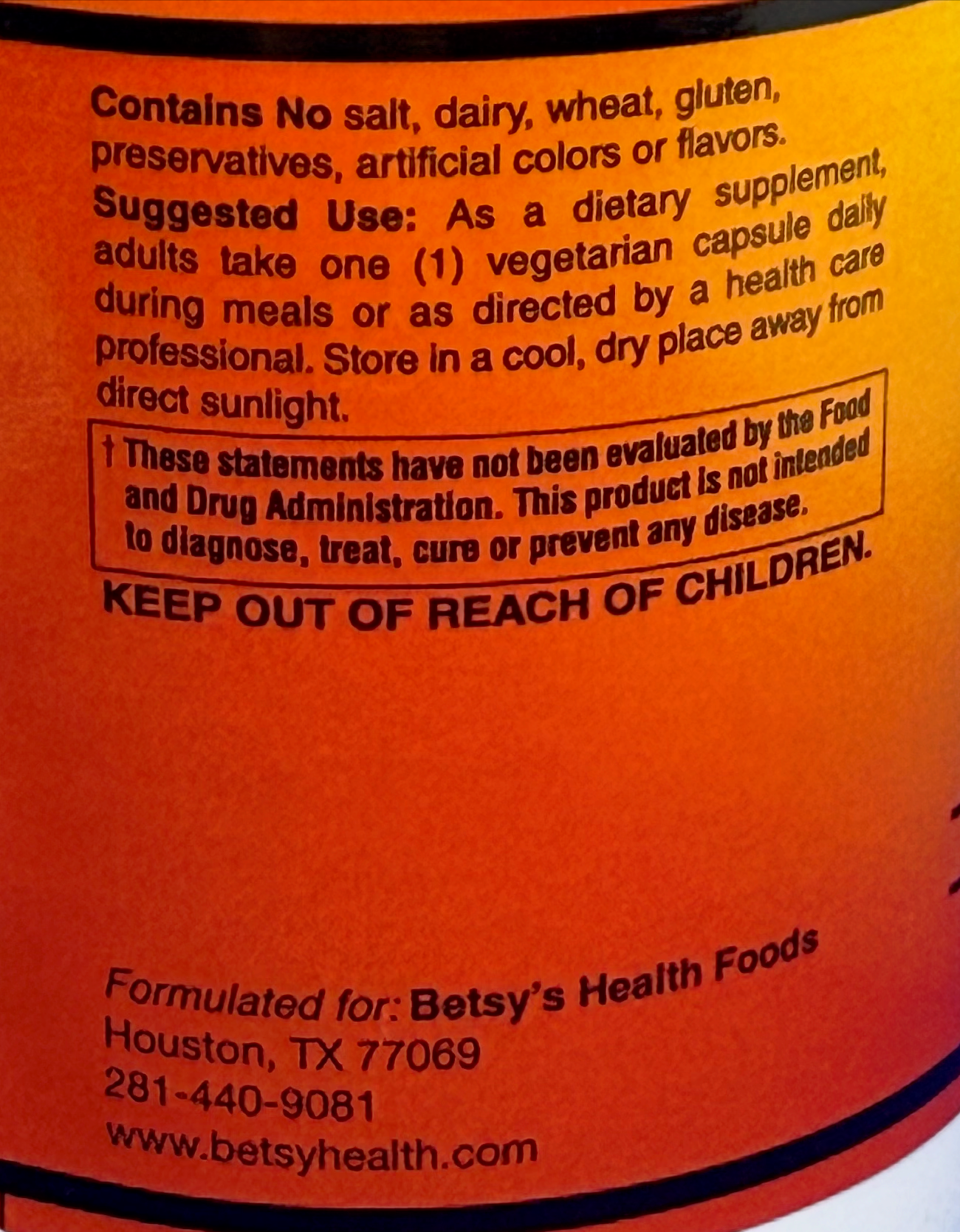 Betsy_s Basics 35 Billion Probiotic Left Panel