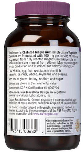 Bluebonnet Nutrition Chelated Magnesium Left Panel
