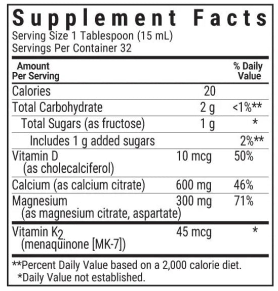 Bluebonnet Nutrition Liquid Bone Support Supplement Facts