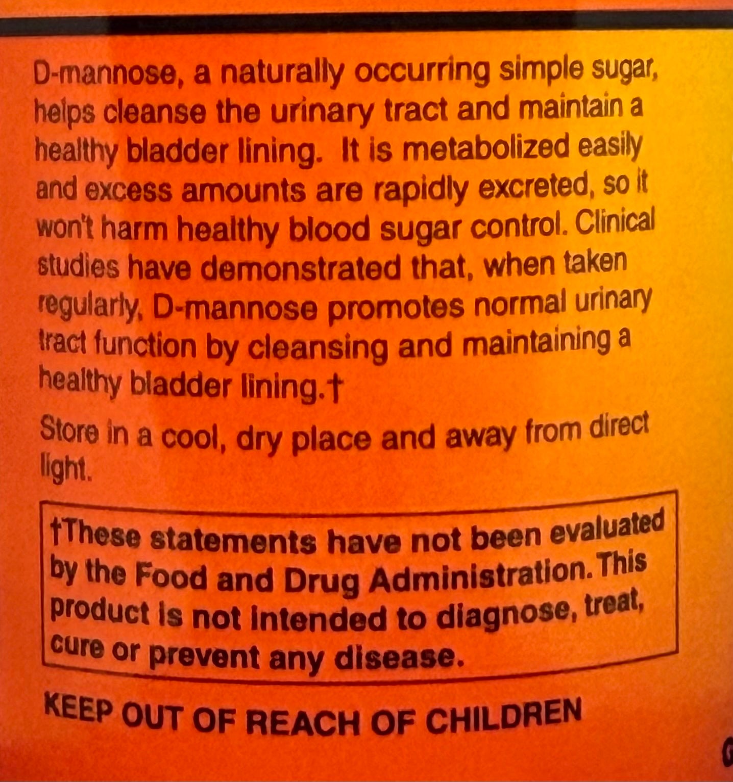 Betsy_s Basics D-Mannose 1000 mg Left Panel