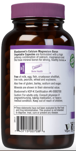 Bluebonnet Nutrition Calcium Magnesium Plus Boron Left Panel