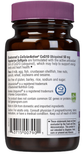 Bluebonnet Nutrition Ubiquinol 50 mg Left Panel