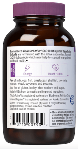 Bluebonnet Nutrition Ubiquinol 100 mg Left Panel