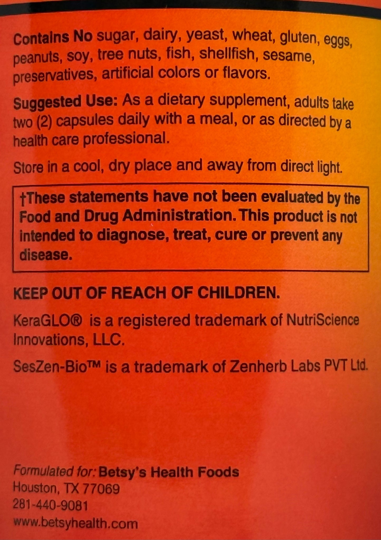 Betsy_s Basics Advanced Beauty Care Left Panel Information