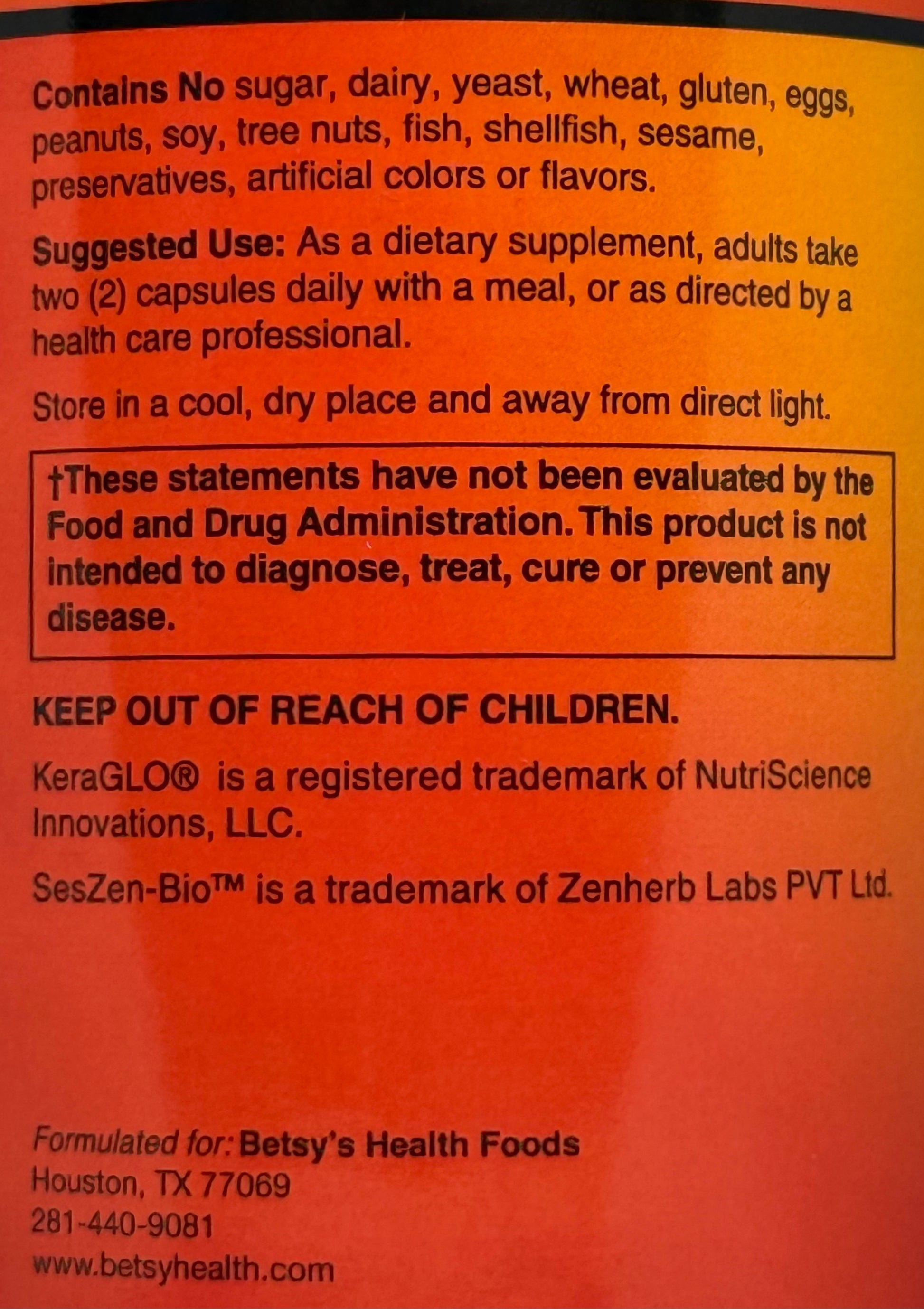 Betsy_s Basics Advanced Beauty Care Left Panel Information