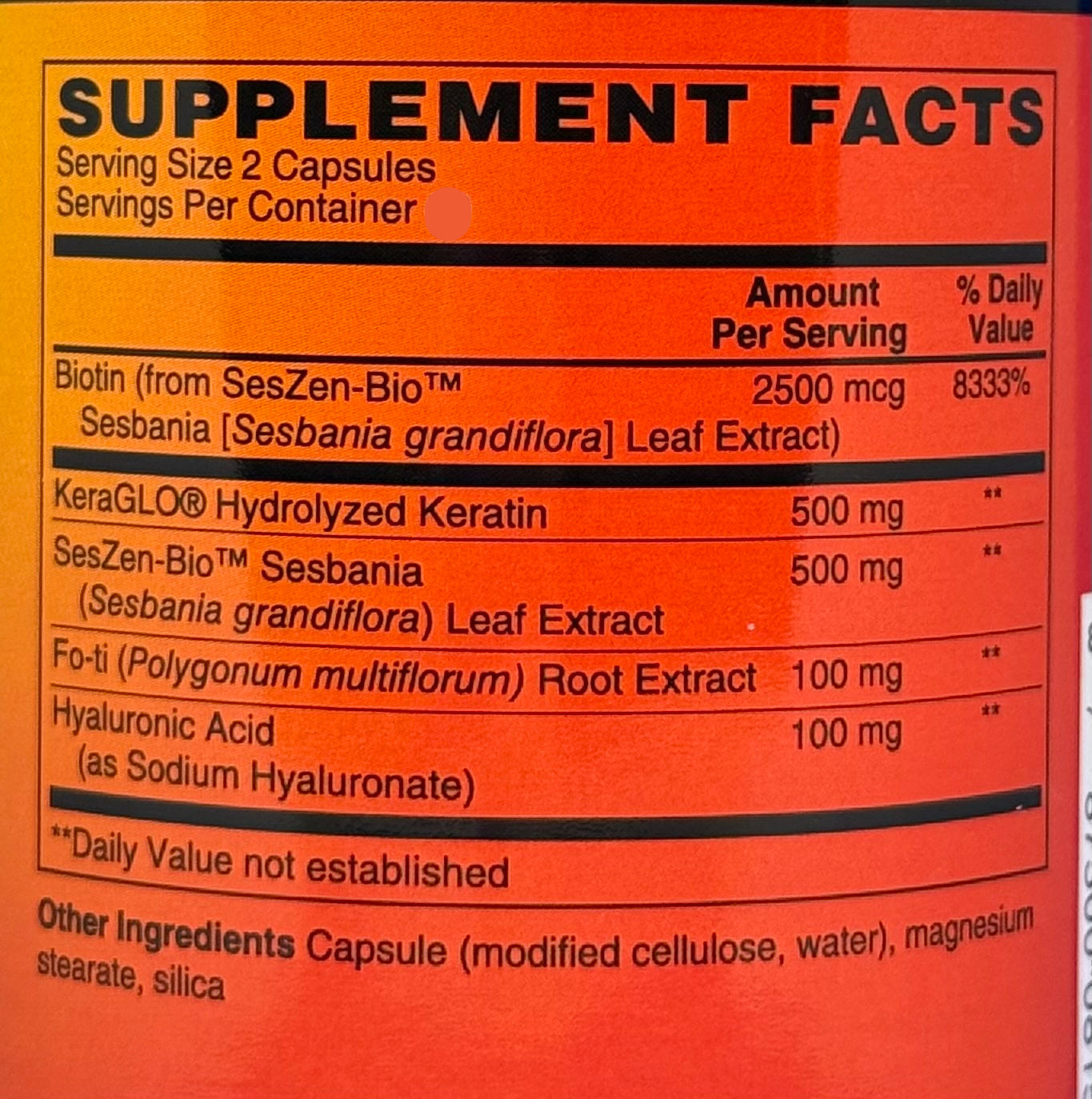 Betsy_s Basics Advanced Beauty Care Supplement Facts