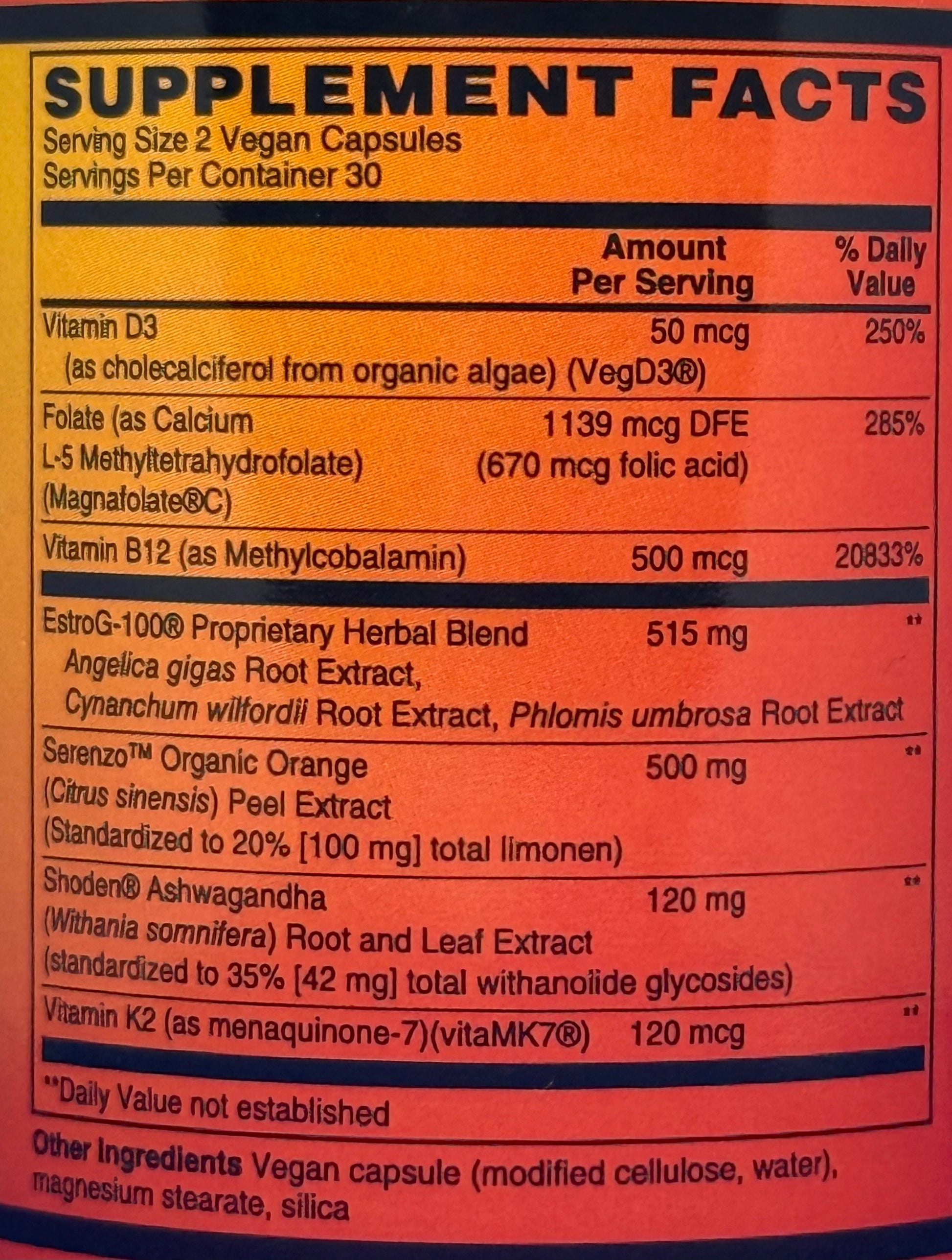 Betsy_s Basics Advanced FEM Care Supplement Facts