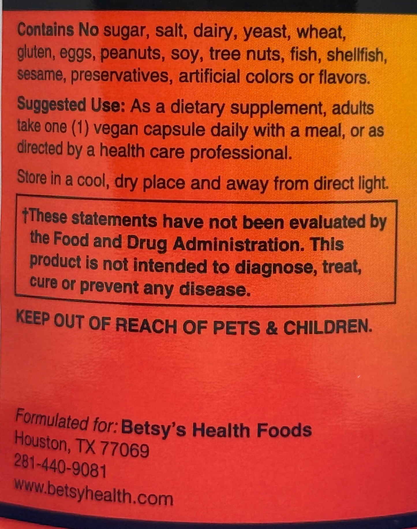 Betsy_s Basics Ultra DIM 200 mg Left Panel