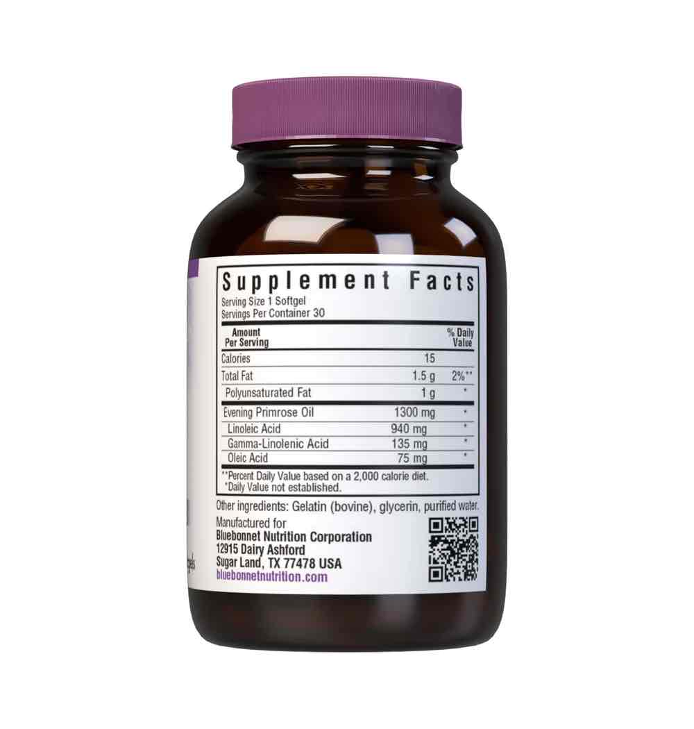 Bluebonnet Nutrition Evening Primrose Oil 1300 mg Supplement Facts