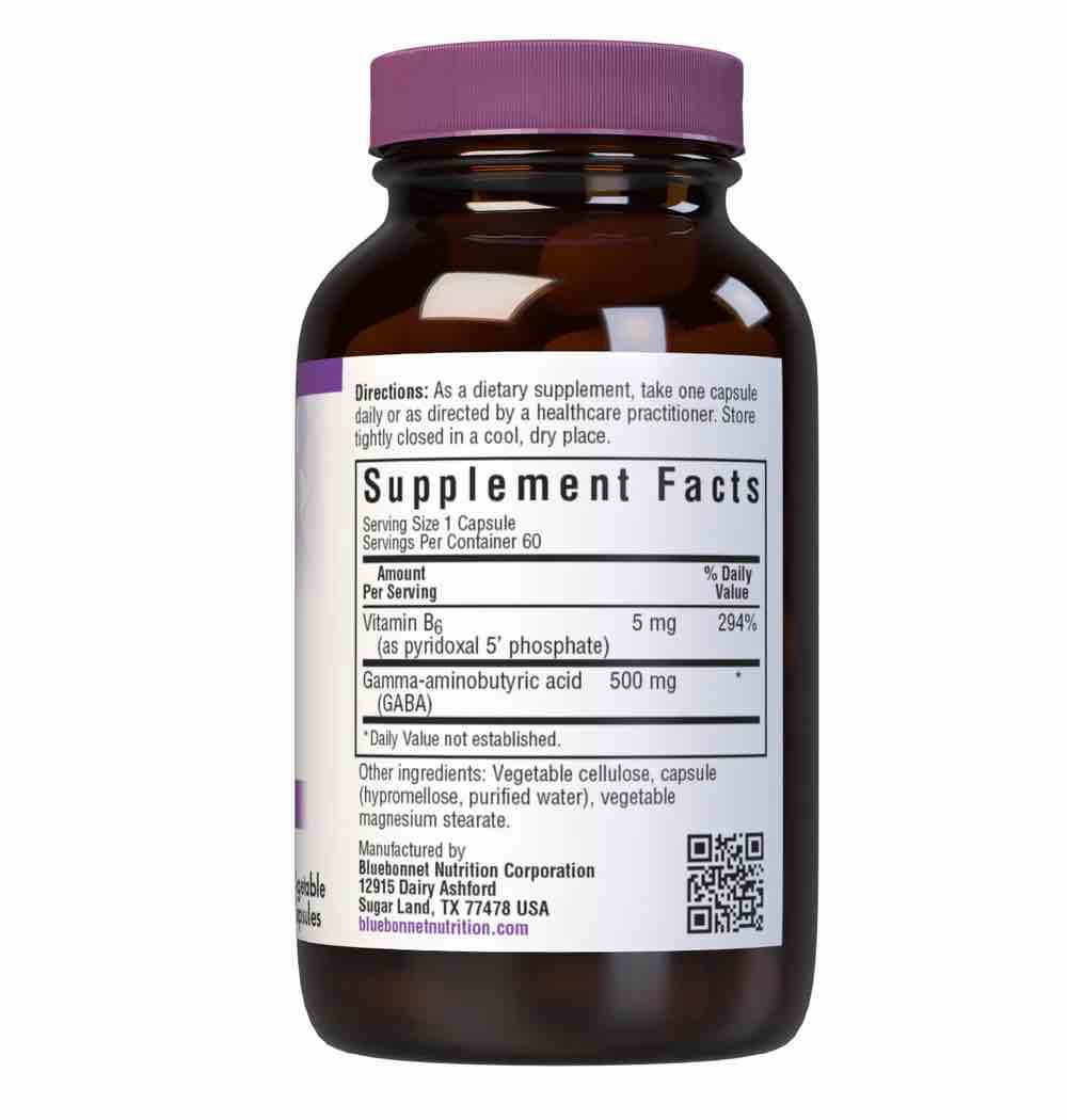 Bluebonnet Nutrition GABA 500 mg Supplement Facts