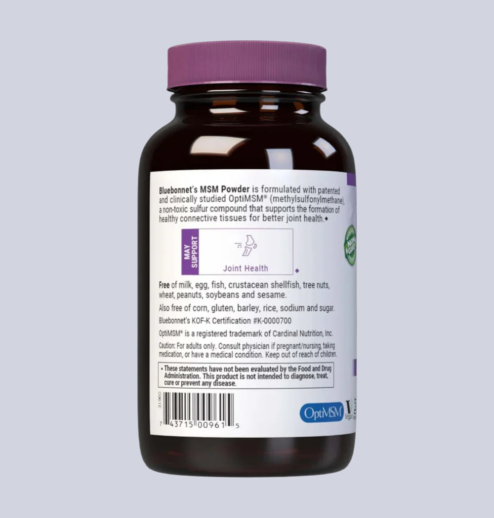 Bluebonnet Nutrition MSM Powder Left Panel