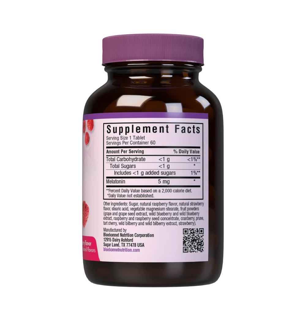 Bluebonnet Nutrition Melatonin 5 mg chew Supplement Facts