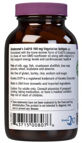 Bluebonnet Nutrition CoQ10 100 mg Left Panel