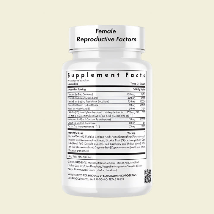 Michael_s Health Naturopathic Programs Female Reproductive Factors Supplement Facts