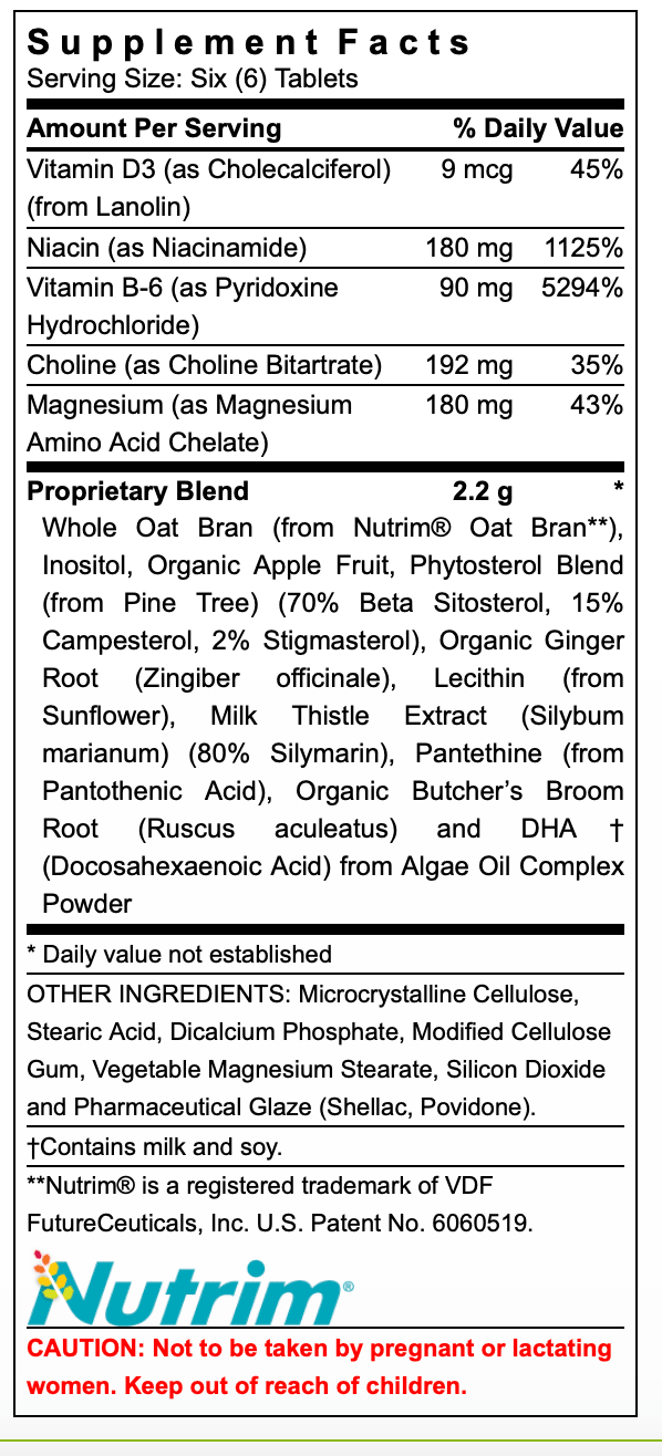 Michaels Naturopathic Programs Cholesterol Metabolism Factors™ Supplement Facts