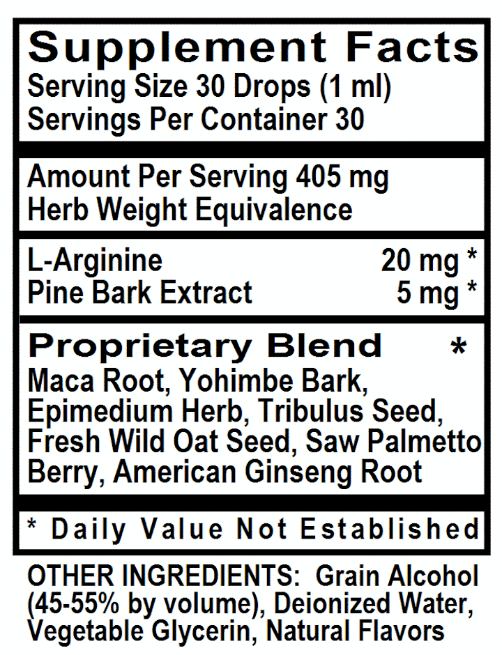 Betsy_s Basics Male Virility Supplement Facts