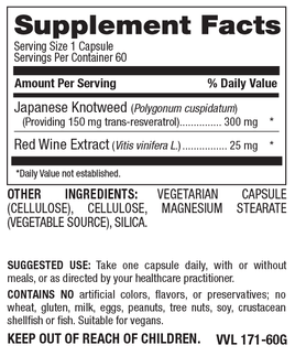 Betsy_s Basics Resveratrol 150 mg Supplement Facts