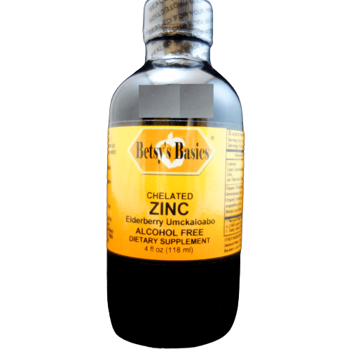 Betsy_s Basics Chelated Zinc Elderberry Umckaloabo Liquid Alcohol Free
