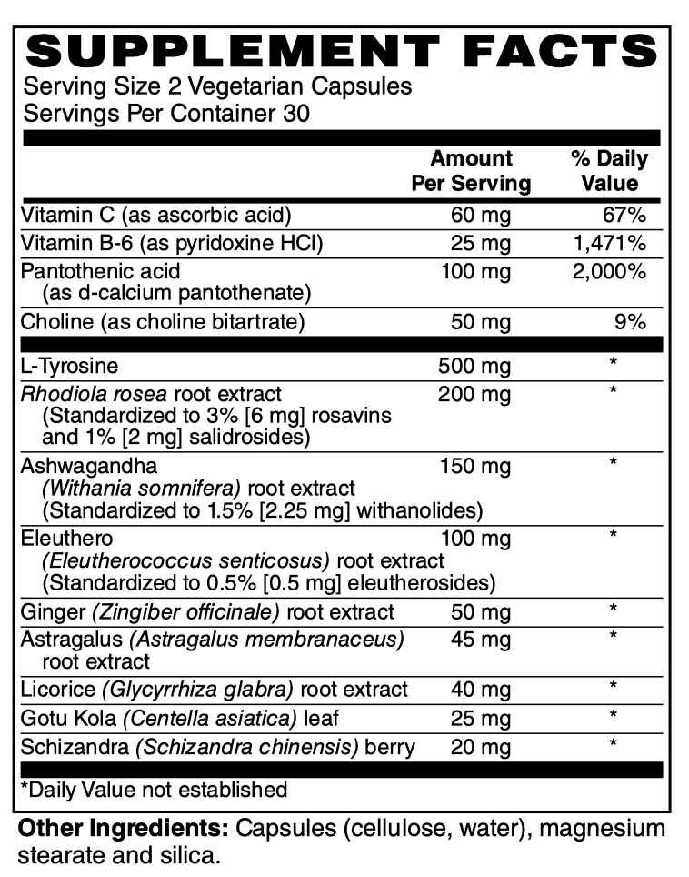 Betsy_s Basics Adrenal Support Supplement Facts