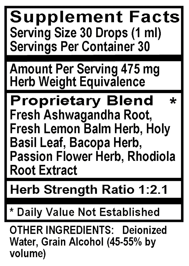 Betsy_s Basics Stress-Ease Liquid Herbal Supplement Supplement Facts