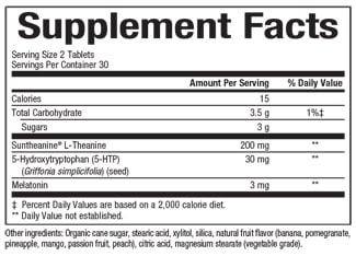 Natural Factors Stress-Relax Tranquil Sleep Supplement Facts