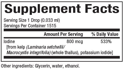 Natural Factors Liquid Kelp Supplement Facts