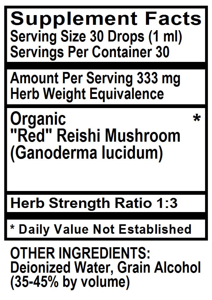 Betsy-s Basics Reishi Mushroom Liquid Supplement Facts