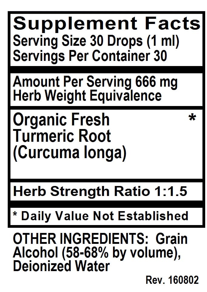Betsy's Basics Turmeric Supplement Facts