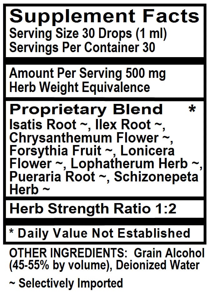 Betsy-s Basics Yin Chiao Plus Supplement Facts