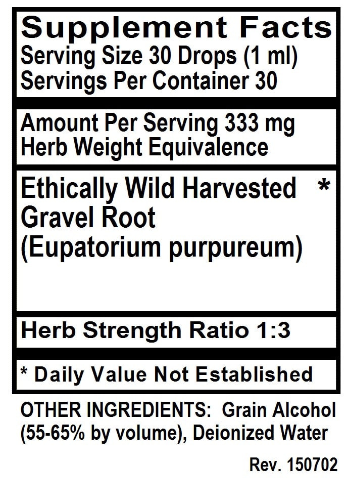 Betsy's Basics Gravel Root Supplement Facts