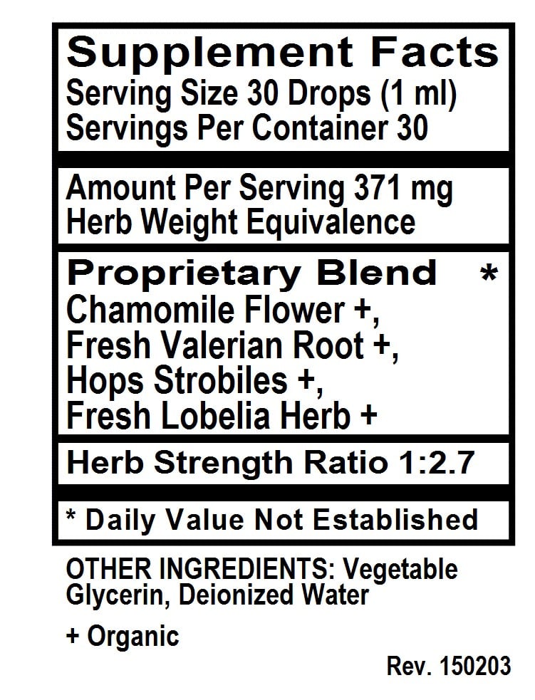 Betsy_s Basics Kids Mellow Plus Liquid Herbal Formula Supplement Facts