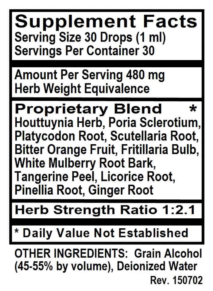 Betsy_s Basics Bronchial Relief Liquid Formula Supplement Facts